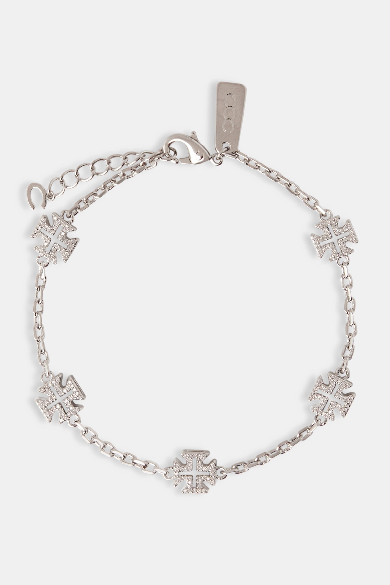 Rolo-Gliederarmband mit vereistem Kreuzumriss – 8 mm